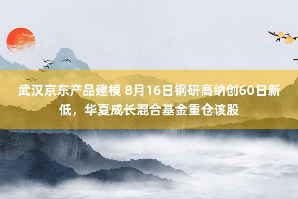 武汉京东产品建模 8月16日钢研高纳创60日新低，华夏成长混合基金重仓该股